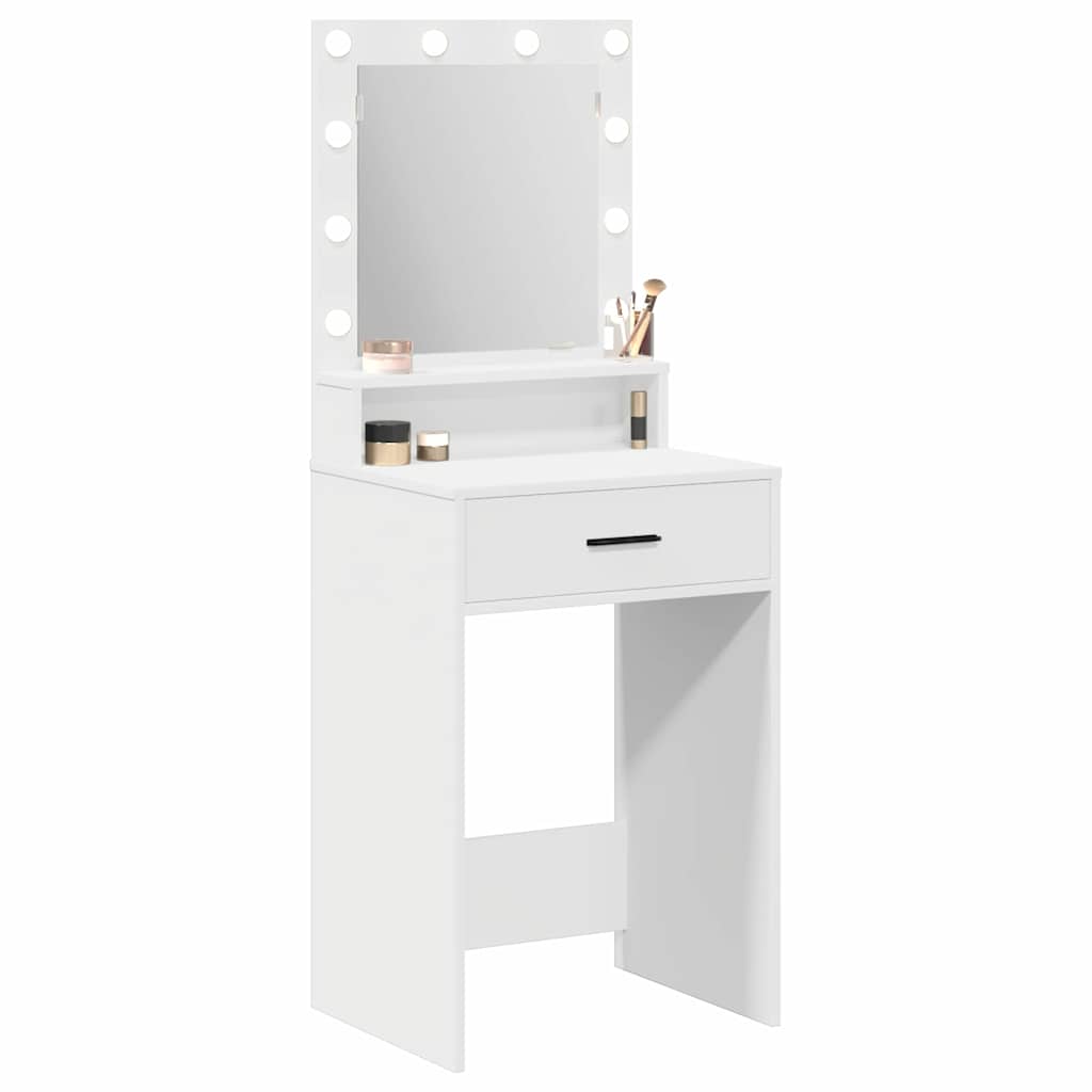 vidaXL Toaletka z półką Biały 50 x 41 x 135 cm Materiał drewnopochodny