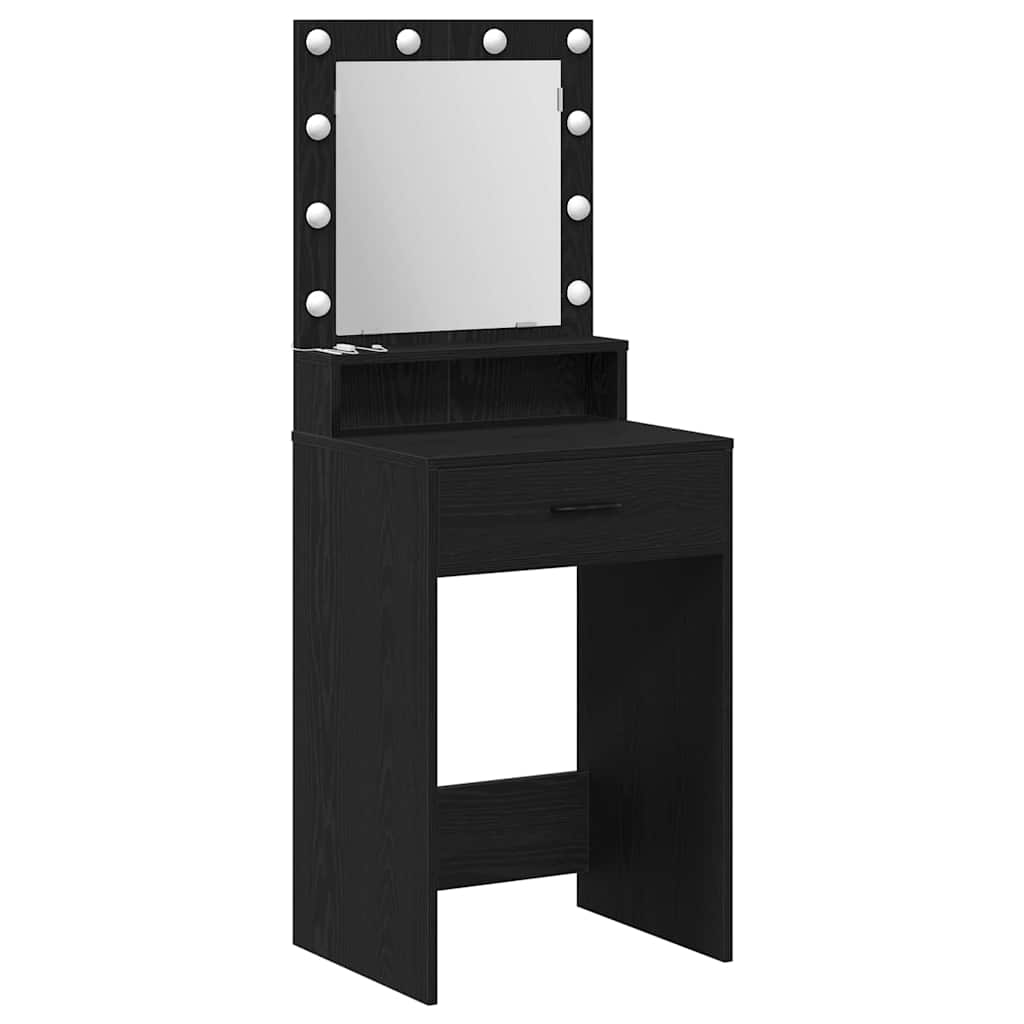 vidaXL Toaletka Czarny Dąb 50 x 41 x 135 cm Materiał drewnopochodny