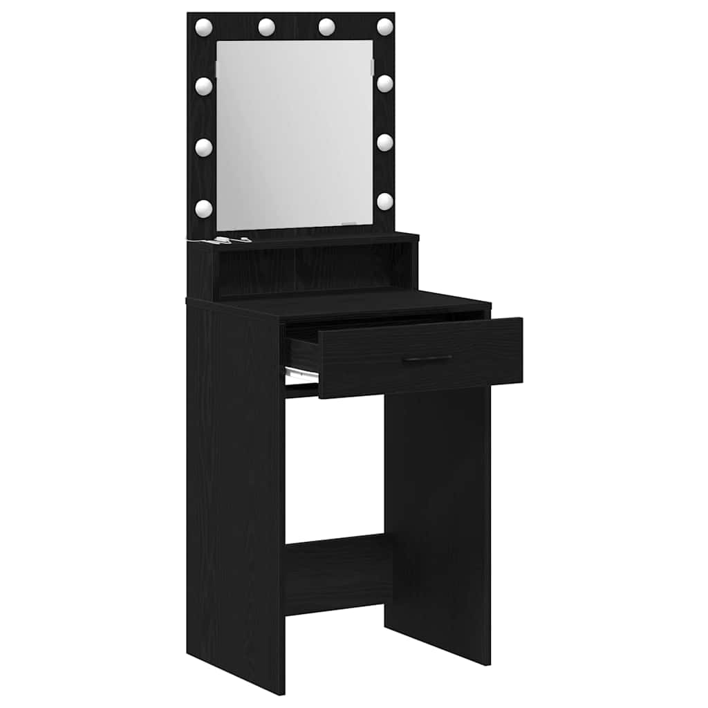 vidaXL Toaletka Czarny Dąb 50 x 41 x 135 cm Materiał drewnopochodny