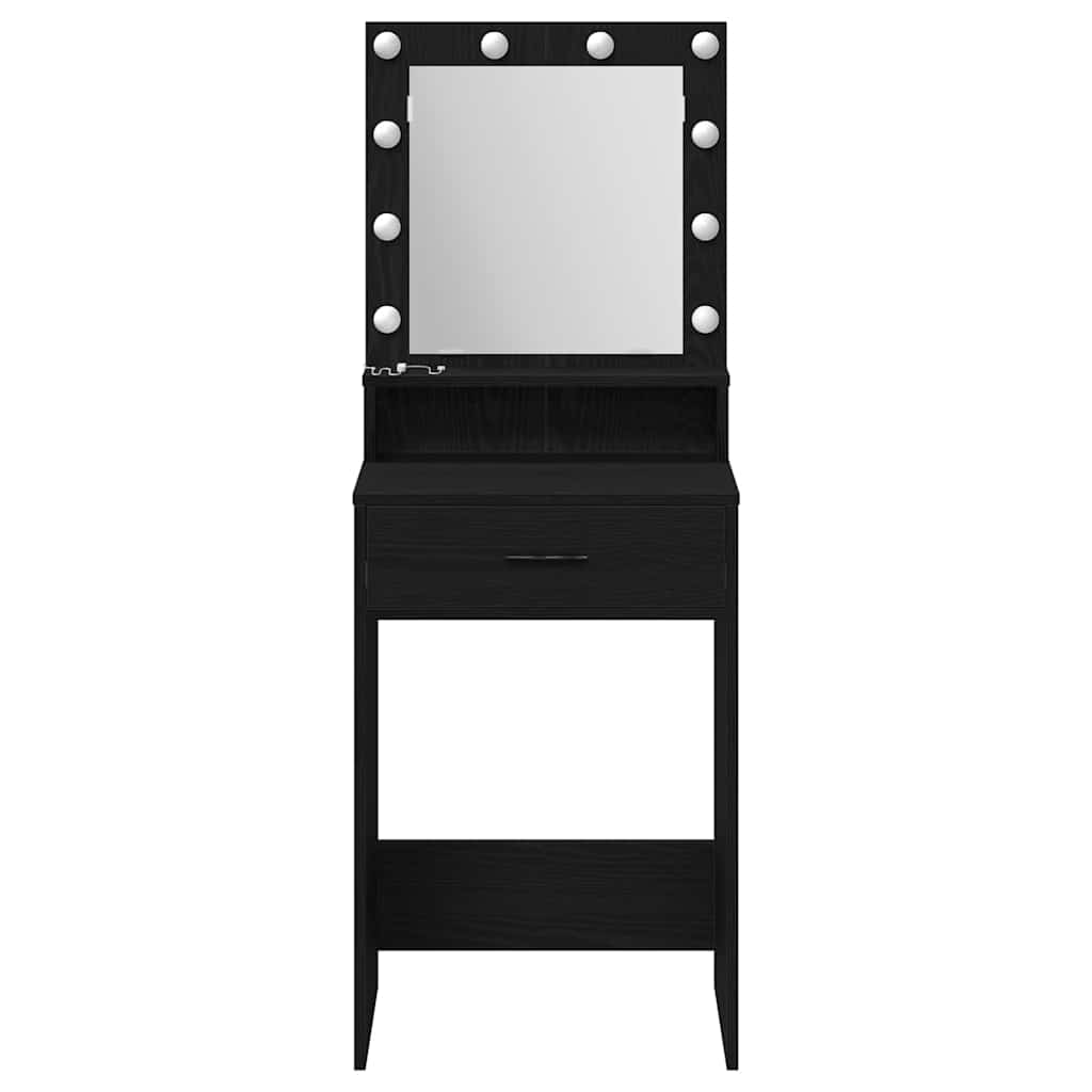 vidaXL Toaletka Czarny Dąb 50 x 41 x 135 cm Materiał drewnopochodny