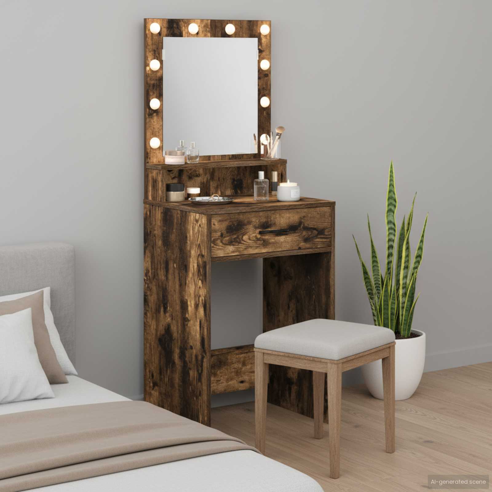vidaXL Toaletka Dąb wędzony 50 x 41 x 135 cm Materiał drewnopochodny