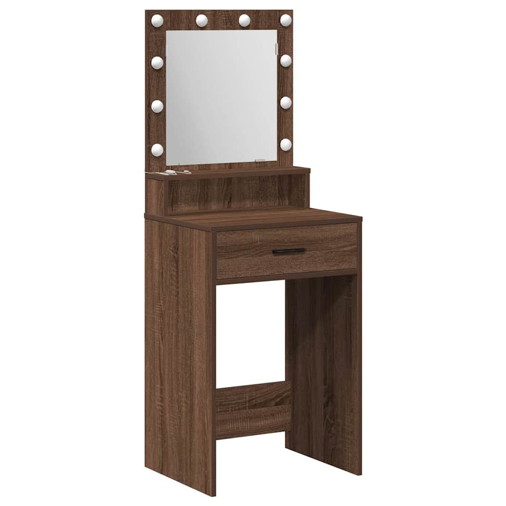 vidaXL Toaletka Brązowy dąb 50 x 41 x 135 cm Materiał drewnopochodny