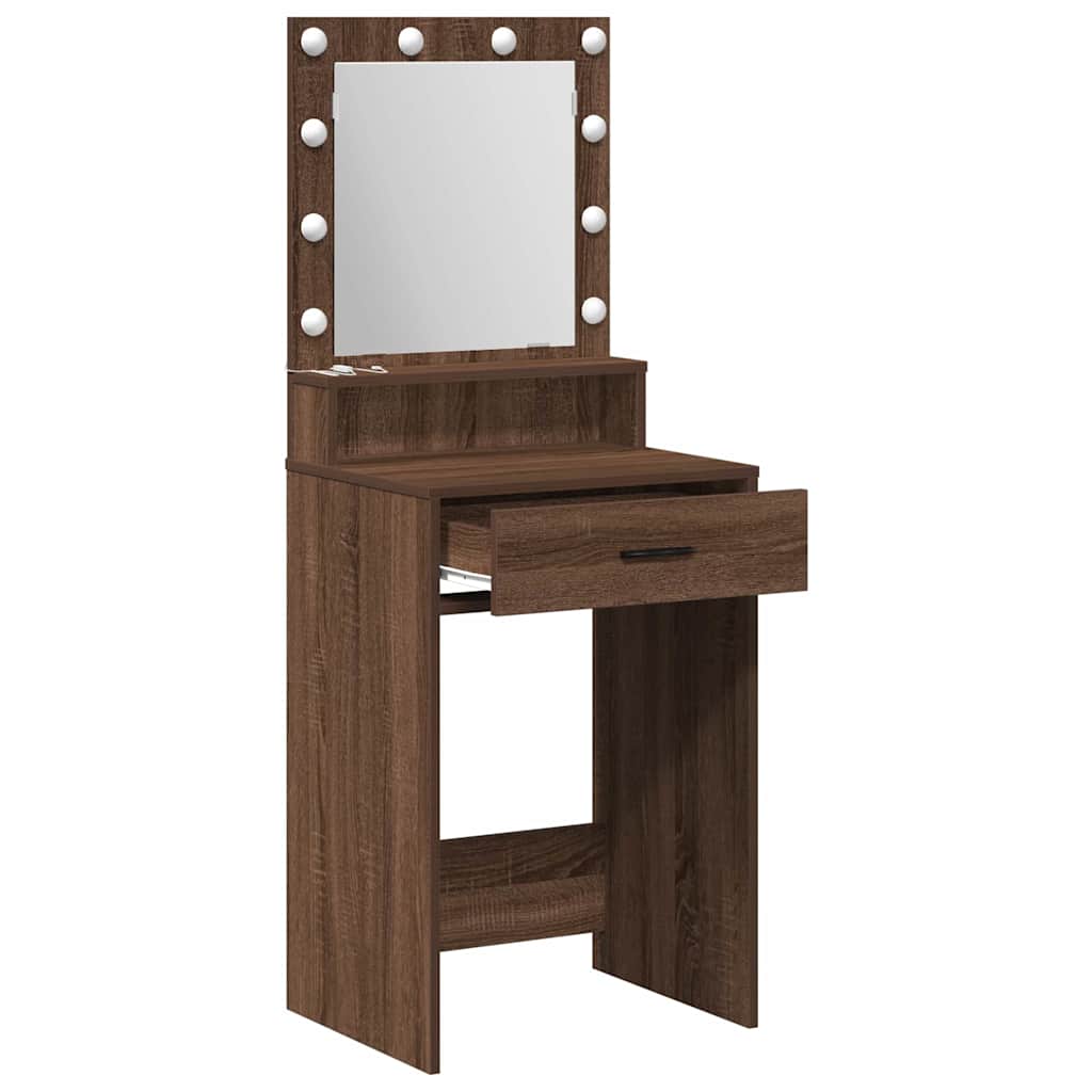 vidaXL Toaletka Brązowy dąb 50 x 41 x 135 cm Materiał drewnopochodny