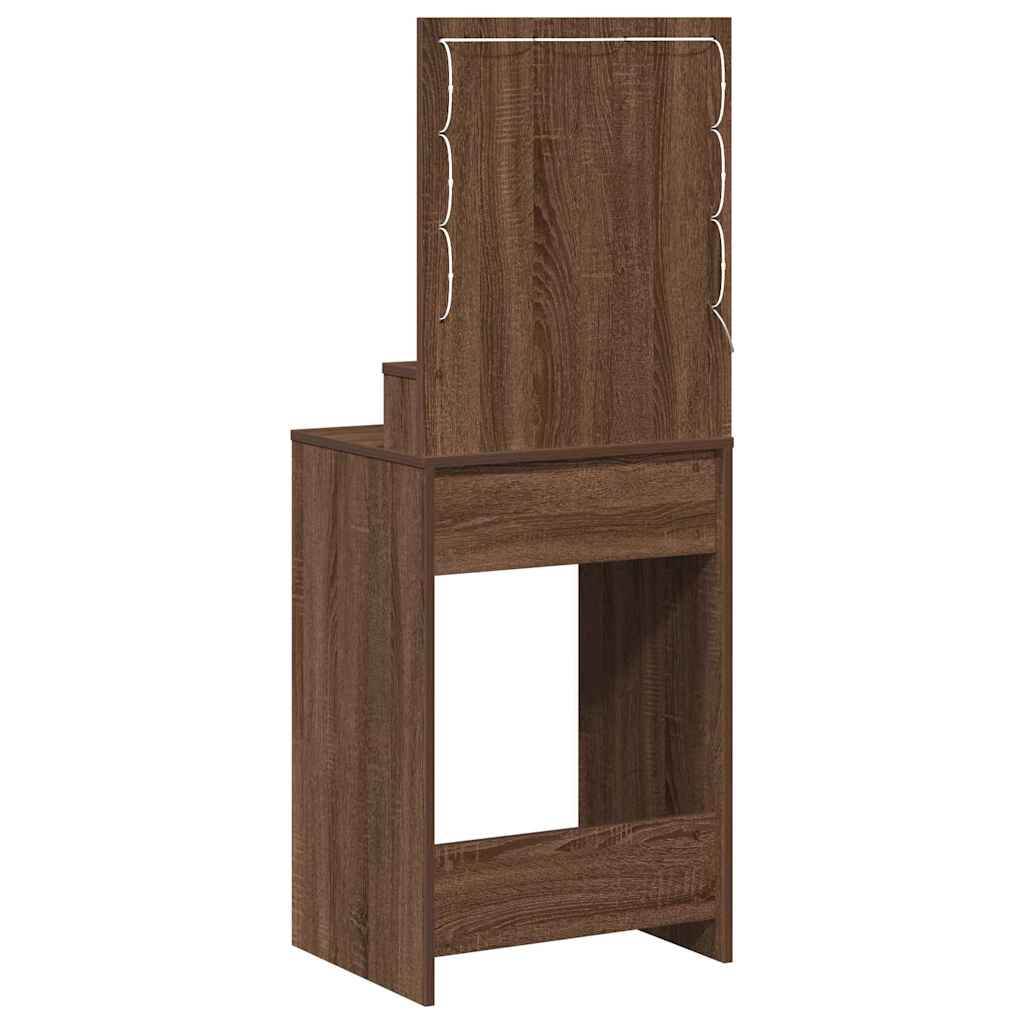 vidaXL Toaletka Brązowy dąb 50 x 41 x 135 cm Materiał drewnopochodny