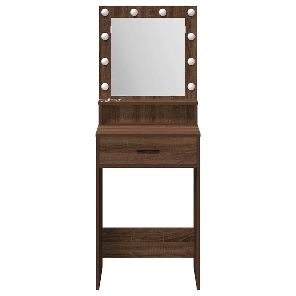vidaXL Toaletka Brązowy dąb 50 x 41 x 135 cm Materiał drewnopochodny