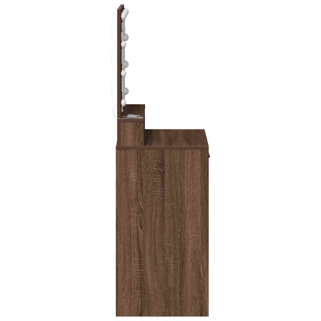 vidaXL Toaletka Brązowy dąb 50 x 41 x 135 cm Materiał drewnopochodny