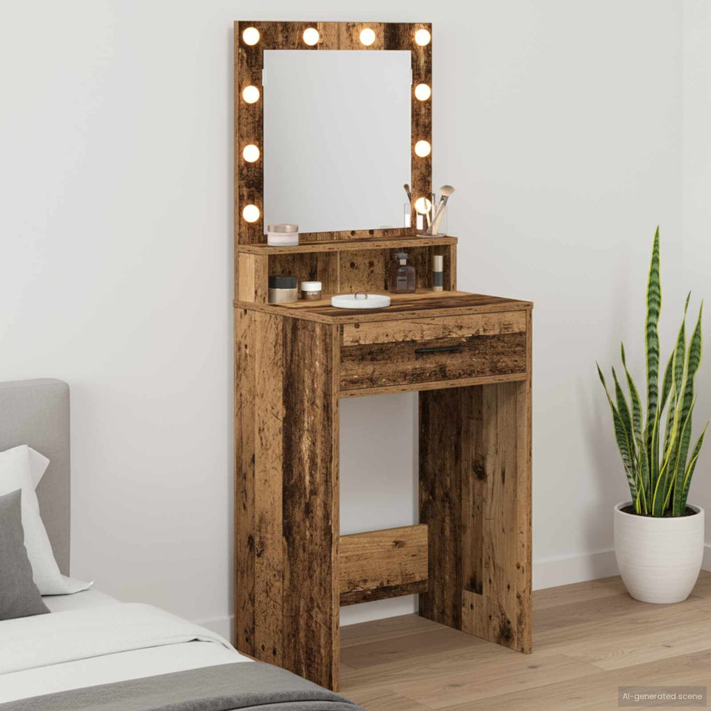 vidaXL Toaletka Stare drewno 50 x 41 x 135 cm Materiał drewnopochodny