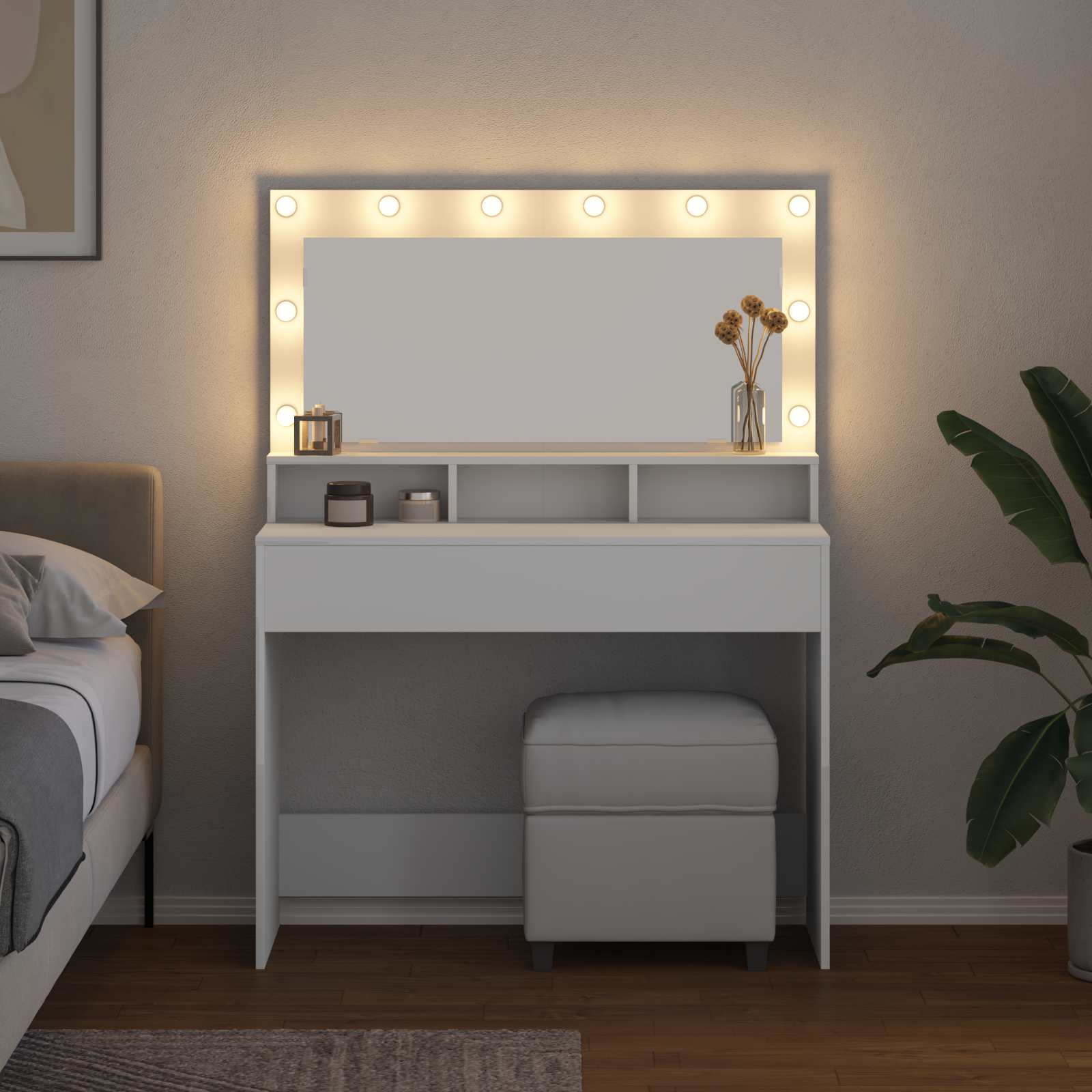 vidaXL Toaletka Biały 100 x 41 x 135 cm Materiał drewnopochodny