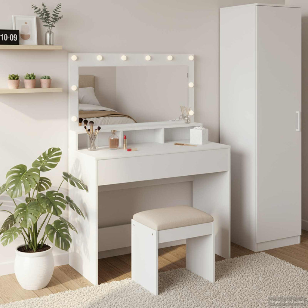 vidaXL Toaletka Biały 100 x 41 x 135 cm Materiał drewnopochodny