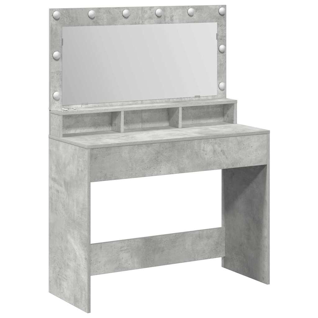 vidaXL Toaletka z półką Z lustrem Betonowy szary 100 x 41 x 135 cm