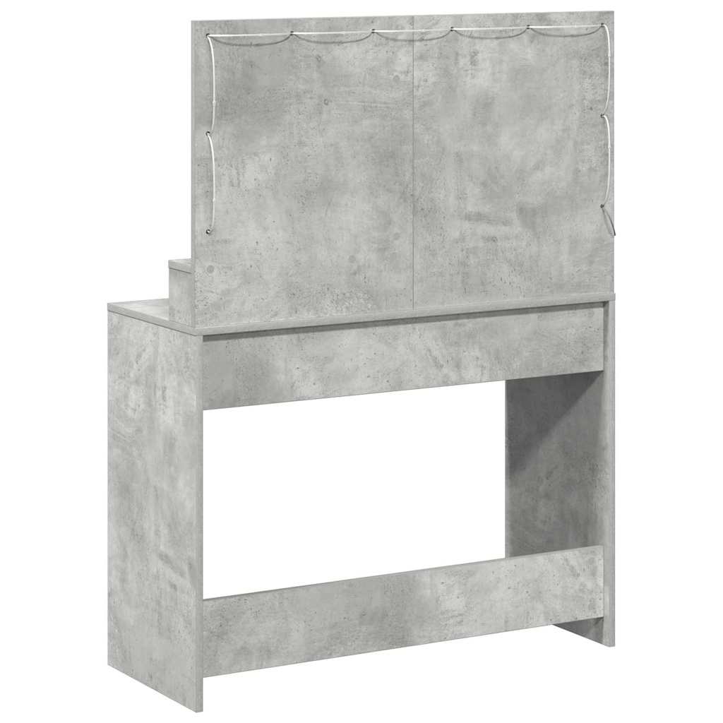 vidaXL Toaletka z półką Z lustrem Betonowy szary 100 x 41 x 135 cm