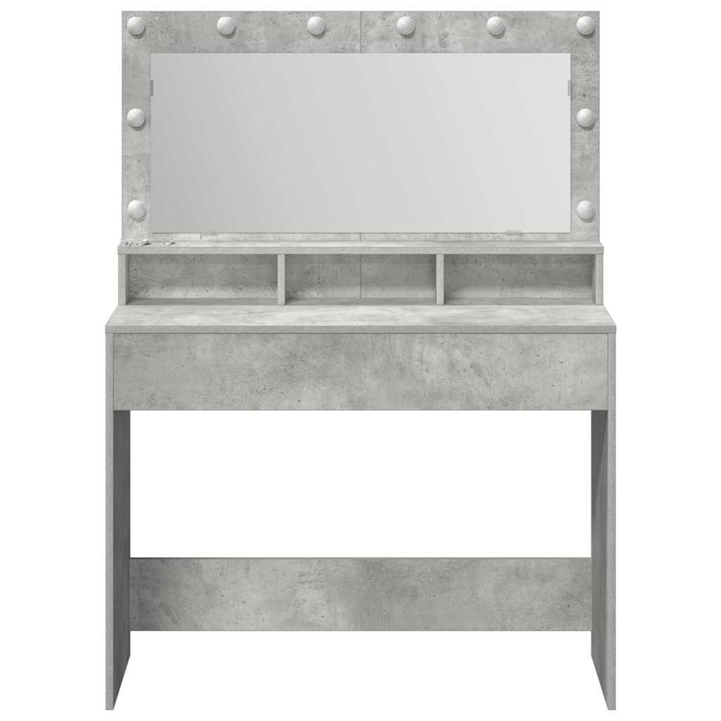 vidaXL Toaletka z półką Z lustrem Betonowy szary 100 x 41 x 135 cm