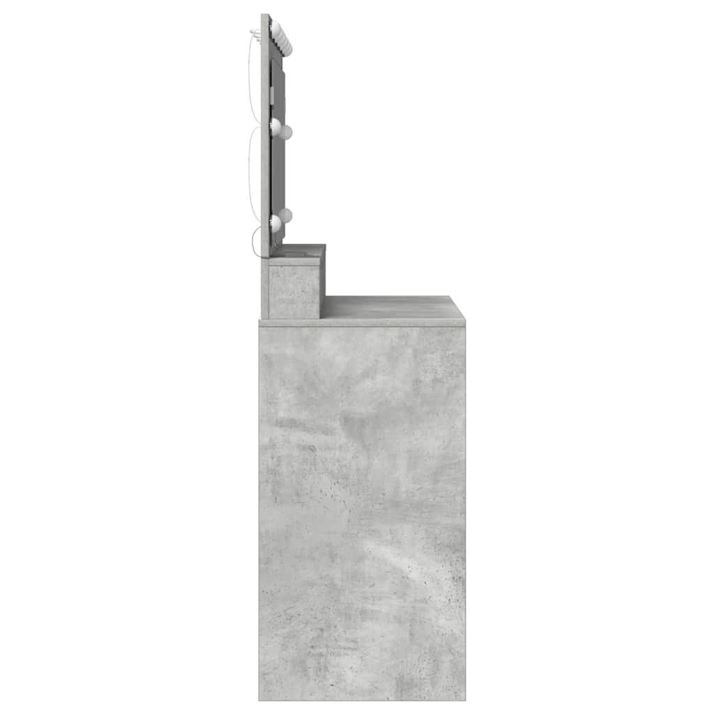 vidaXL Toaletka z półką Z lustrem Betonowy szary 100 x 41 x 135 cm