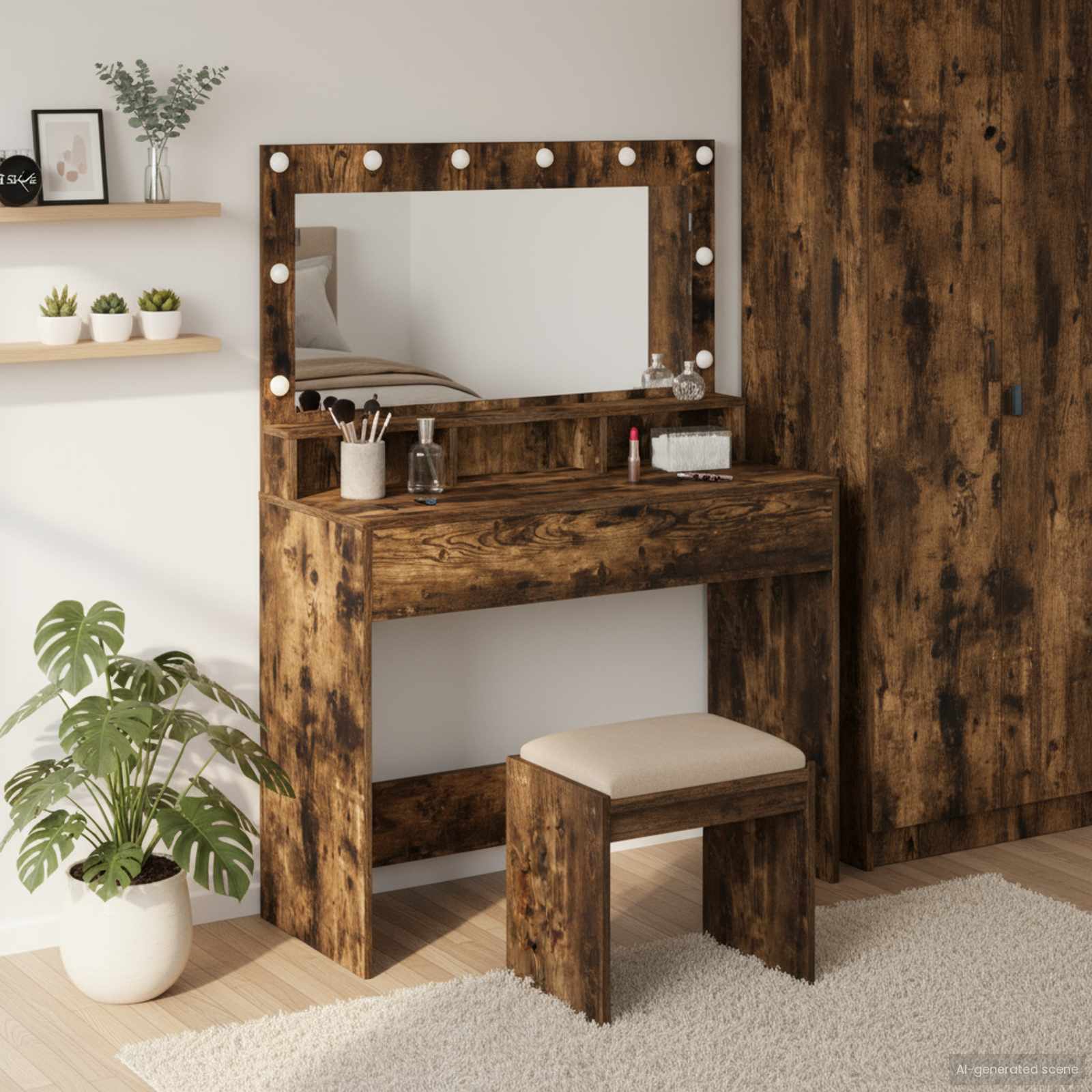 vidaXL Toaletka Dąb wędzony 100 x 41 x 135 cm Materiał drewnopochodny