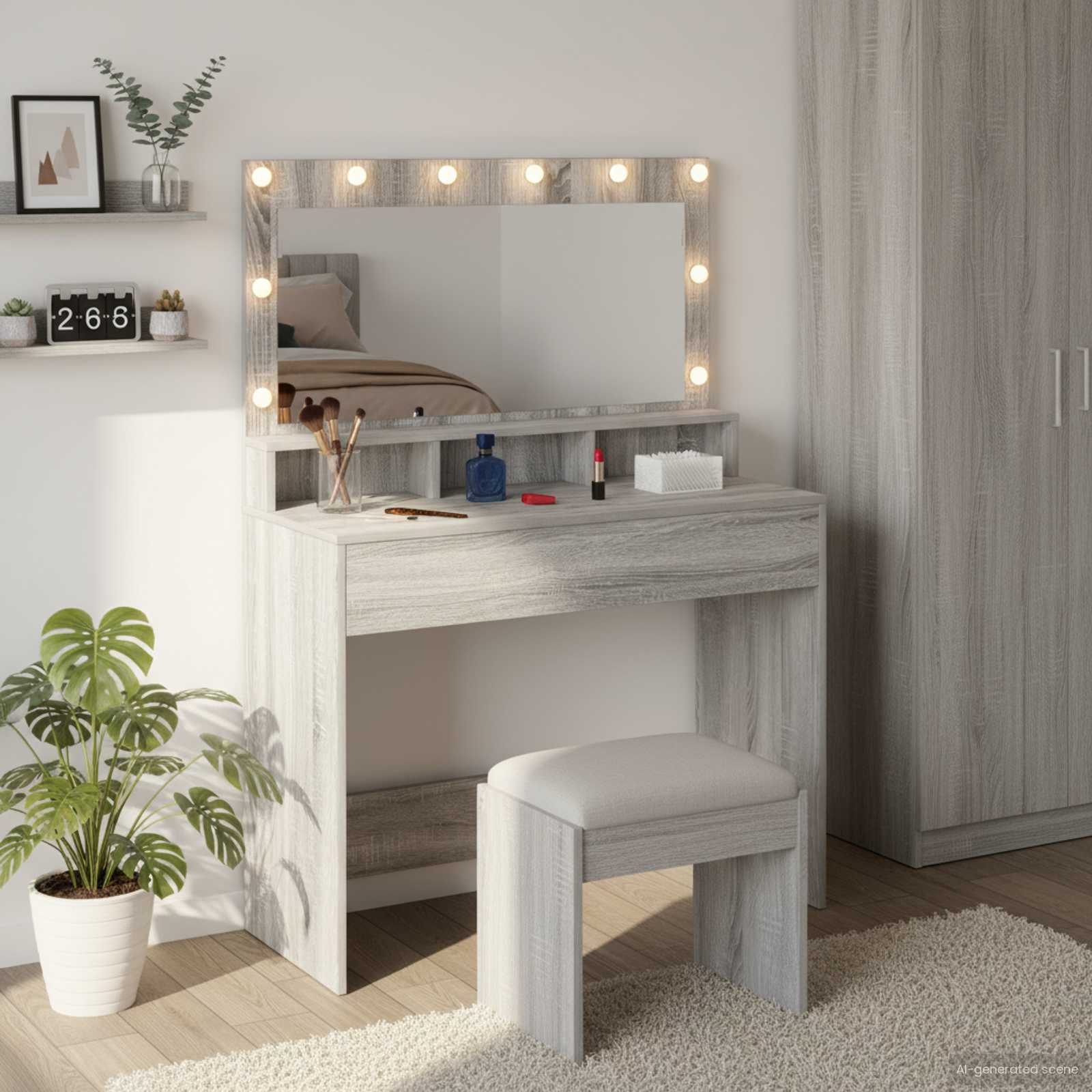 vidaXL Toaletka Szary Sonoma 100 x 41 x 135 cm Materiał drewnopochodny