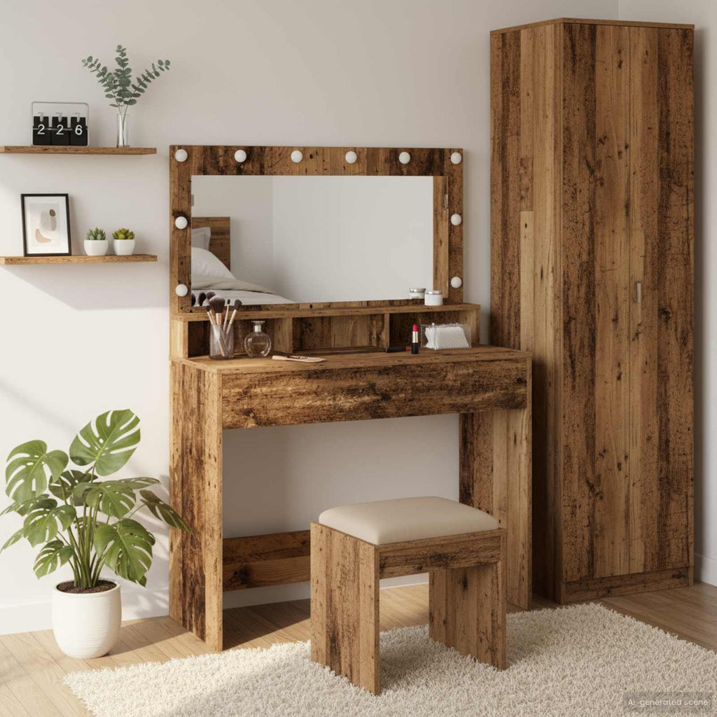 vidaXL Toaletka Stare drewno 100 x 41 x 135 cm Materiał drewnopochodny
