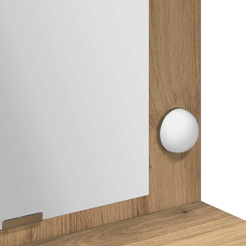 vidaXL Toaletka z półką Z lustrem Dąb rzemieślniczy 100 x 41 x 135 cm