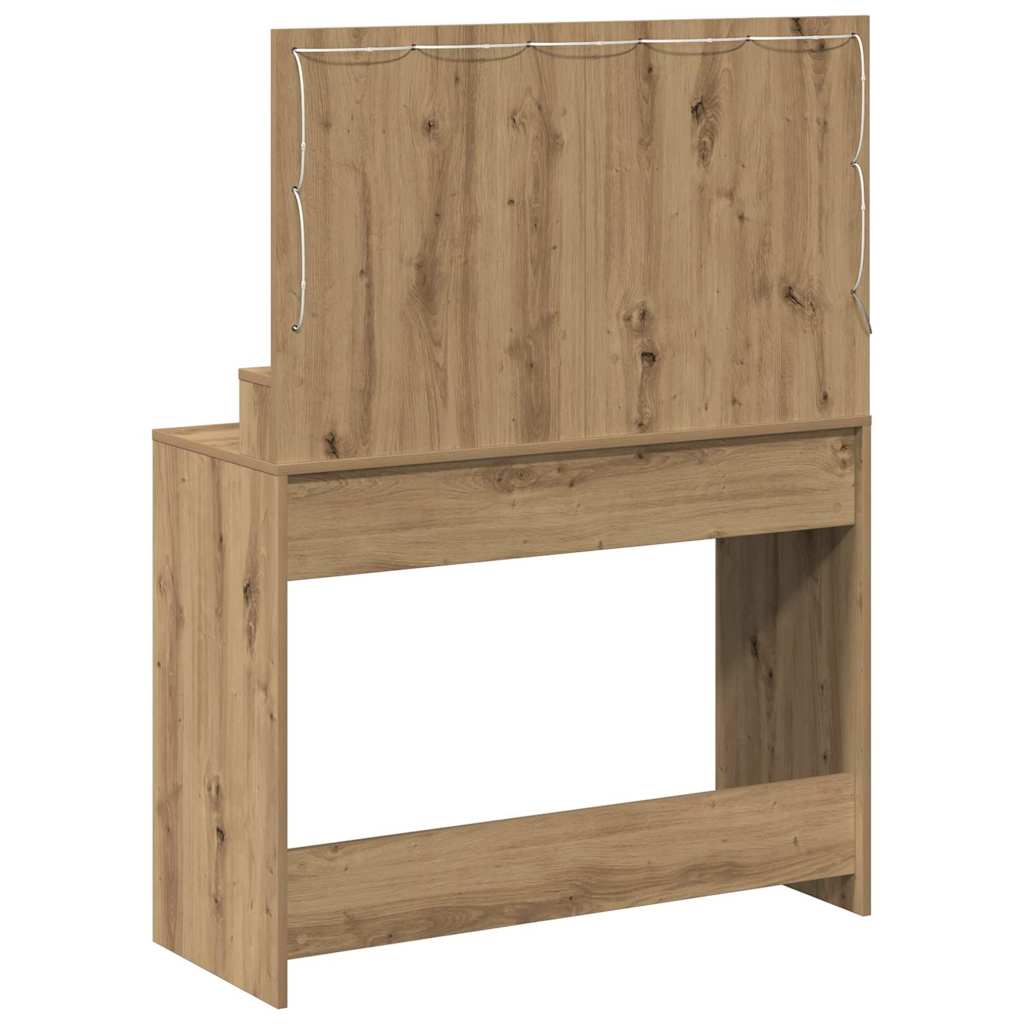vidaXL Toaletka z półką Z lustrem Dąb rzemieślniczy 100 x 41 x 135 cm