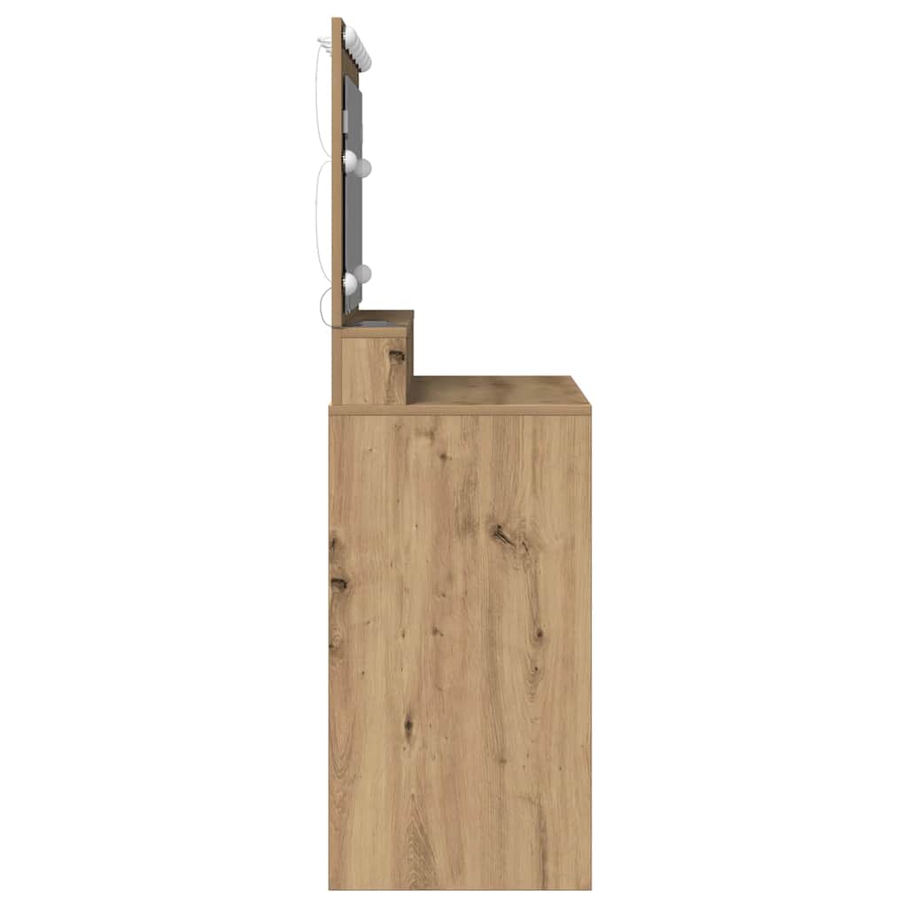 vidaXL Toaletka z półką Z lustrem Dąb rzemieślniczy 100 x 41 x 135 cm
