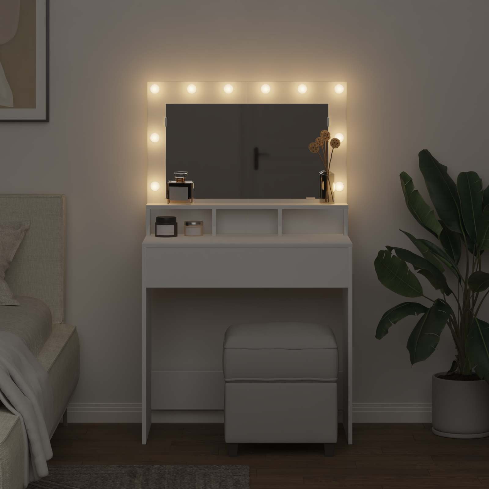 vidaXL Toaletka Biały 78,5 x 41 x 135 cm Materiał drewnopochodny