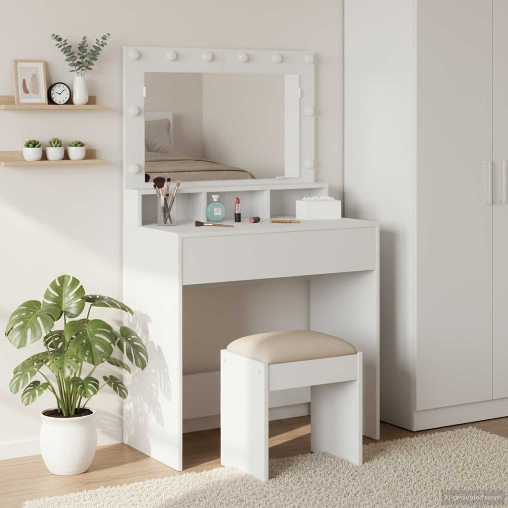 vidaXL Toaletka Biały 78,5 x 41 x 135 cm Materiał drewnopochodny