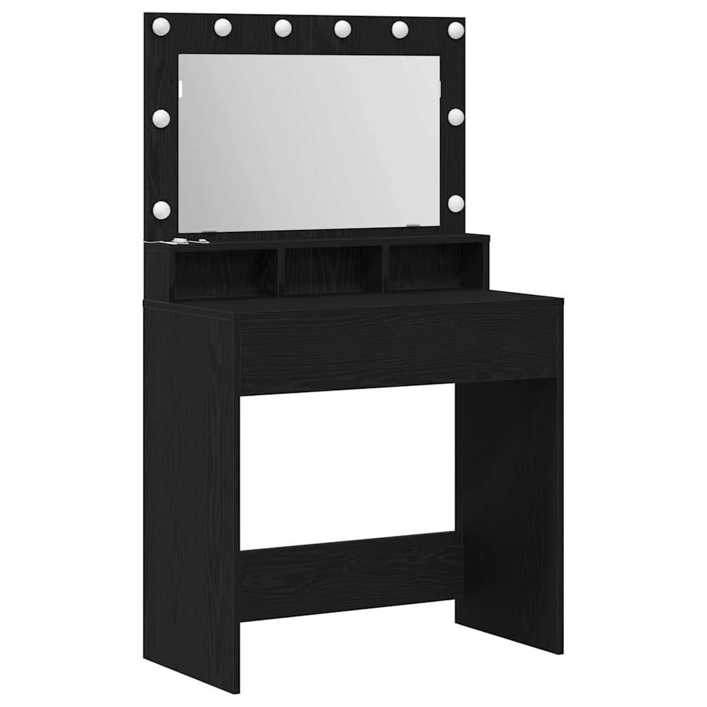 vidaXL Toaletka Czarny Dąb 75,5 x 41 x 135 cm Materiał drewnopochodny