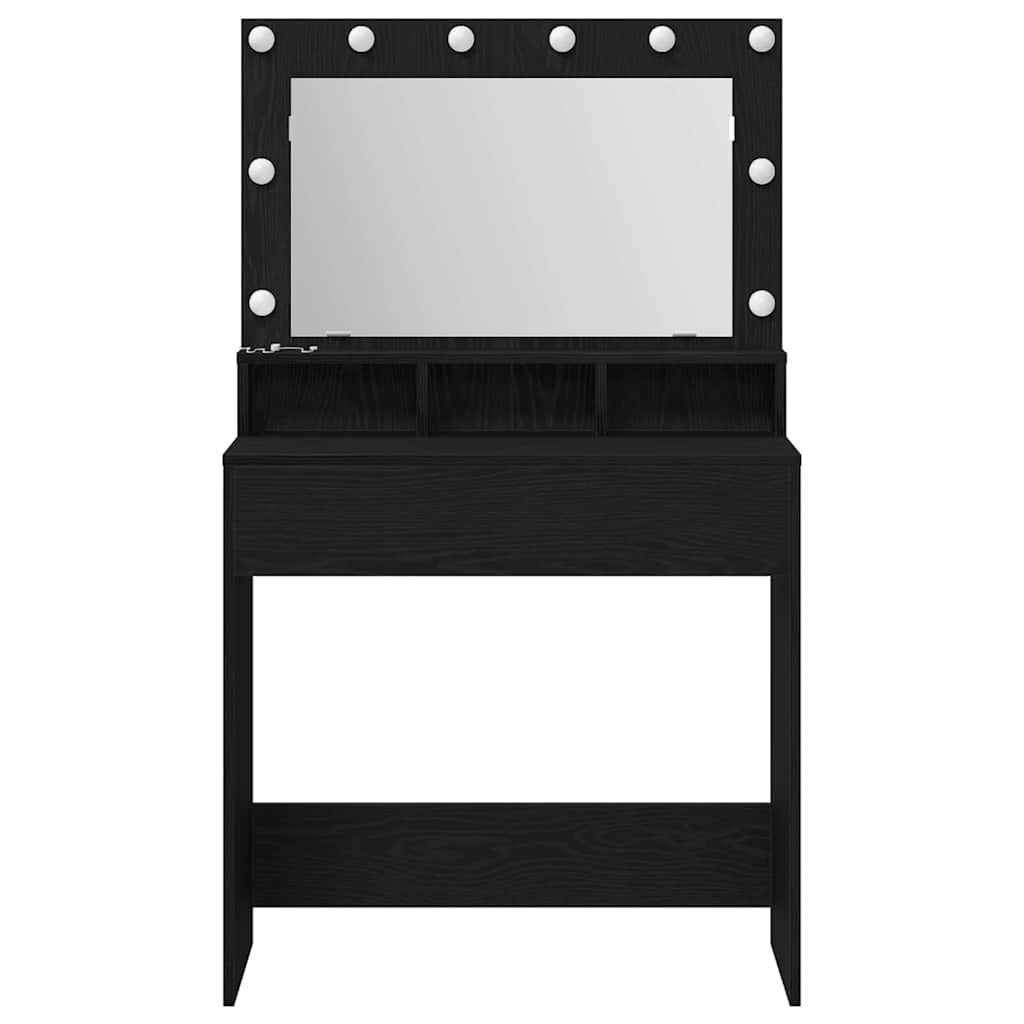 vidaXL Toaletka Czarny Dąb 75,5 x 41 x 135 cm Materiał drewnopochodny