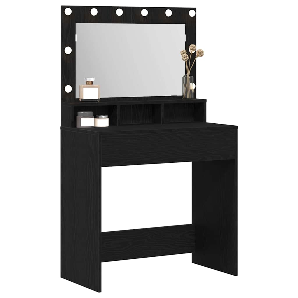 vidaXL Toaletka Czarny Dąb 75,5 x 41 x 135 cm Materiał drewnopochodny