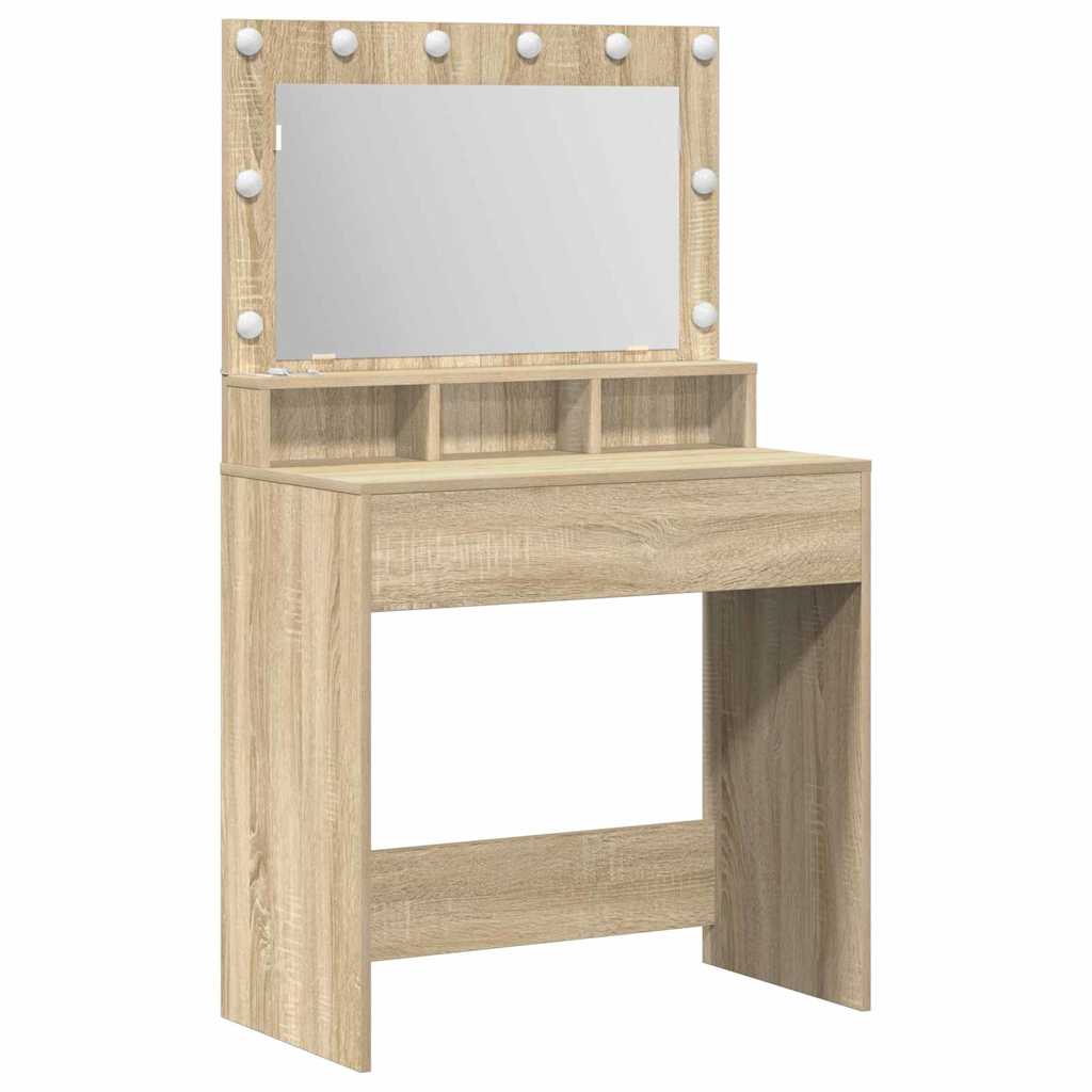 vidaXL Toaletka Dąb Sonoma 75,5 x 41 x 135 cm Materiał drewnopochodny