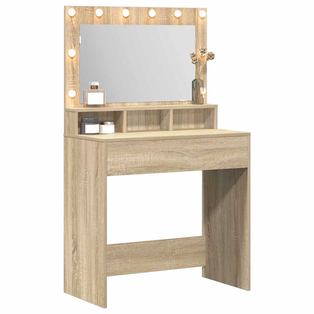 vidaXL Toaletka Dąb Sonoma 75,5 x 41 x 135 cm Materiał drewnopochodny