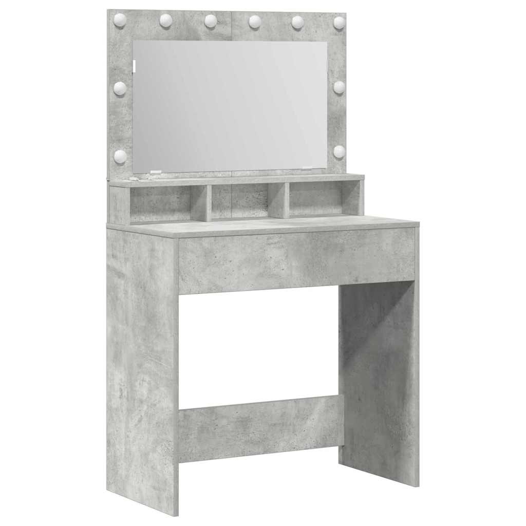 vidaXL Toaletka z półką Z lustrem Betonowy szary 78,5 x 41 x 135 cm