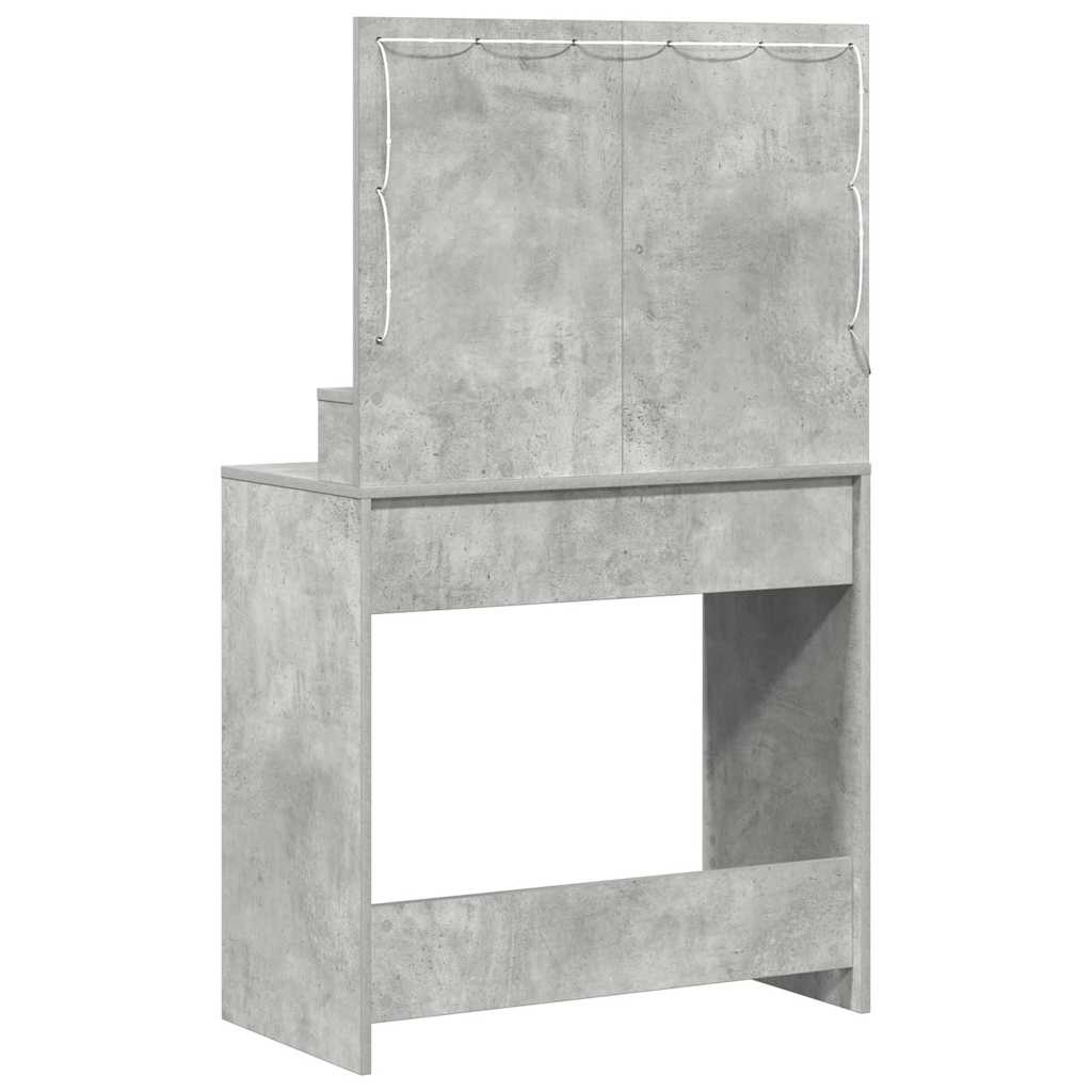 vidaXL Toaletka z półką Z lustrem Betonowy szary 78,5 x 41 x 135 cm