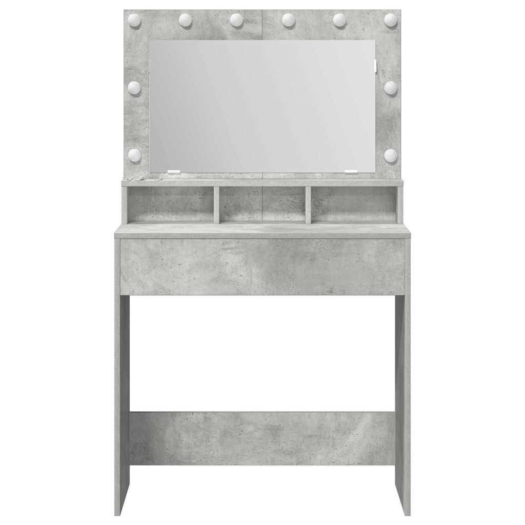 vidaXL Toaletka z półką Z lustrem Betonowy szary 78,5 x 41 x 135 cm