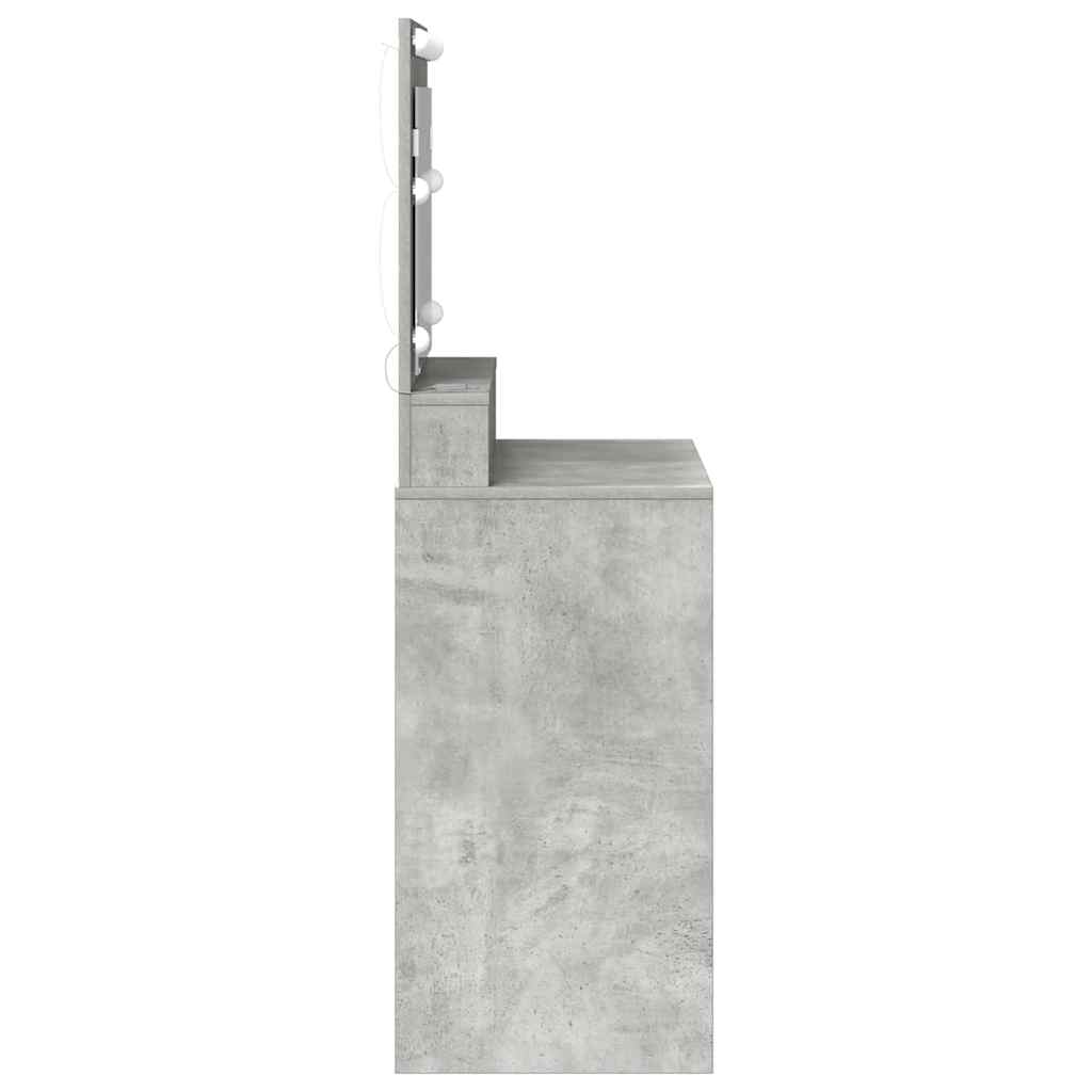 vidaXL Toaletka z półką Z lustrem Betonowy szary 78,5 x 41 x 135 cm