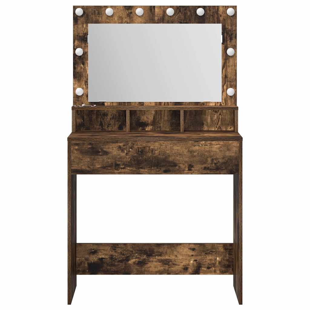 vidaXL Toaletka Dąb wędzony 75,5 x 41 x 135 cm Materiał drewnopochodny