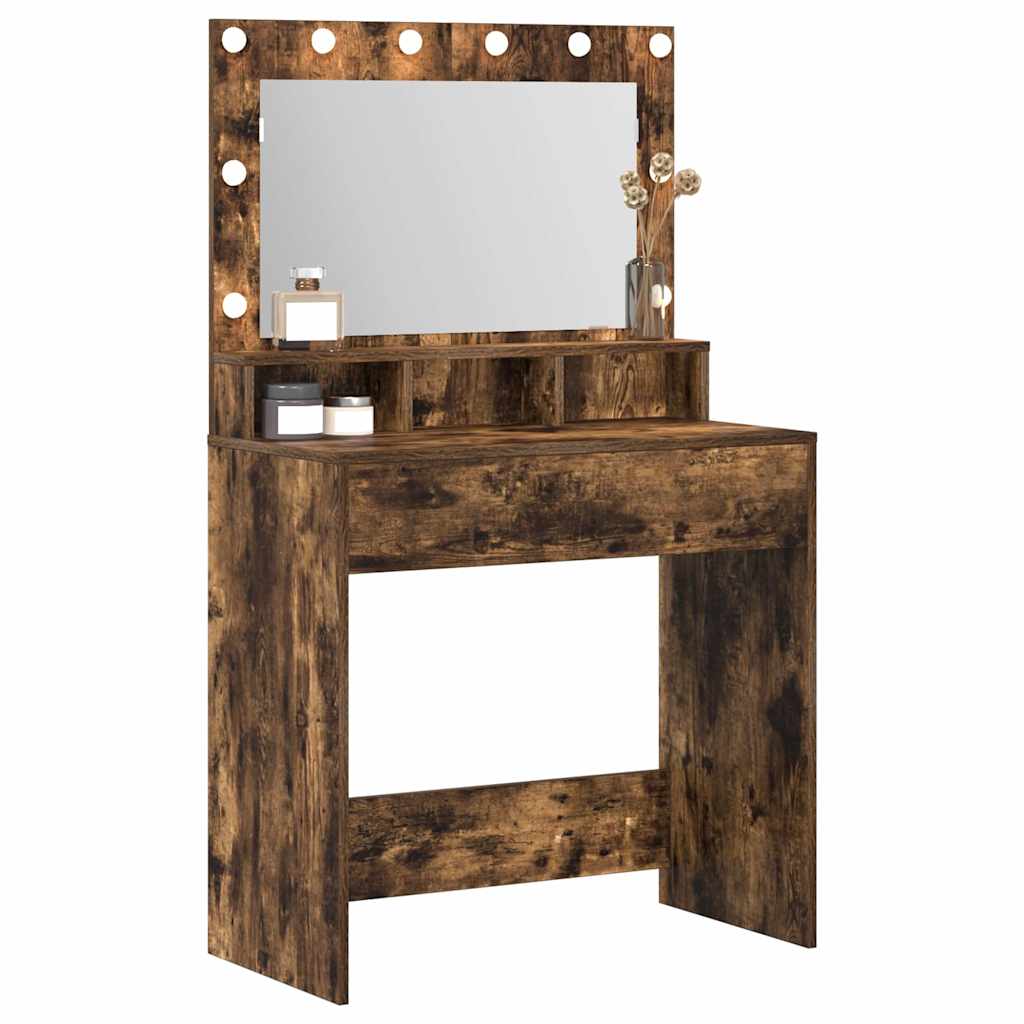 vidaXL Toaletka Dąb wędzony 75,5 x 41 x 135 cm Materiał drewnopochodny