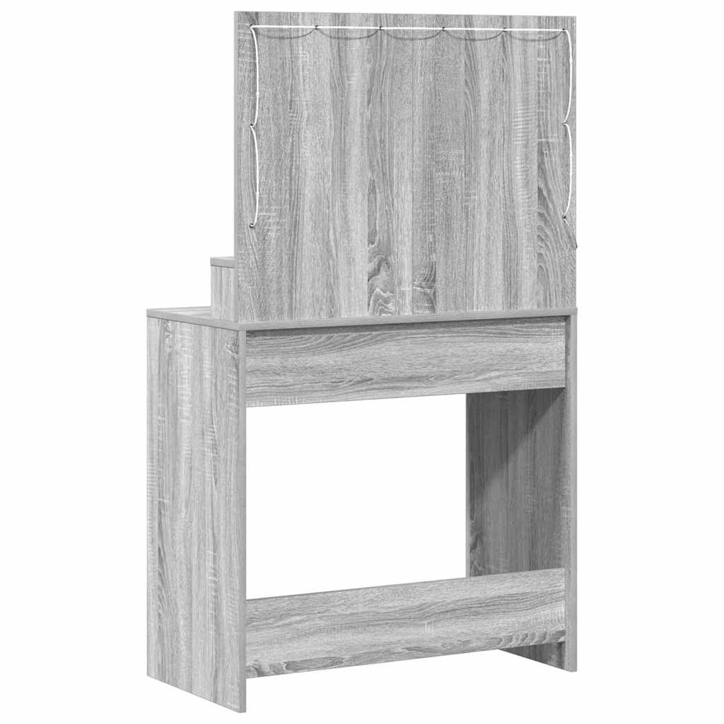 vidaXL Toaletka z półką Z lustrem Szary Sonoma 78,5 x 41 x 135 cm