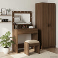 vidaXL Toaletka Brązowy dąb 75,5 x 41 x 135 cm Materiał drewnopochodny