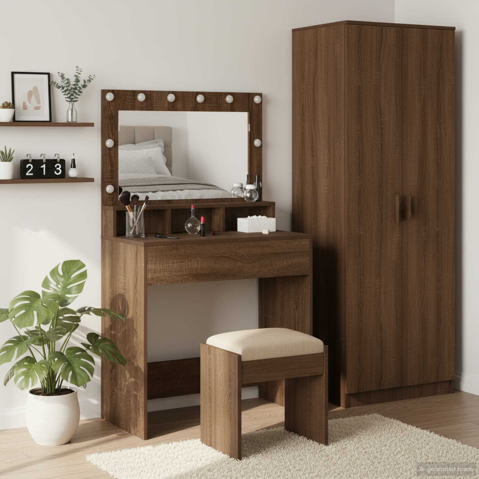 vidaXL Toaletka Brązowy dąb 75,5 x 41 x 135 cm Materiał drewnopochodny
