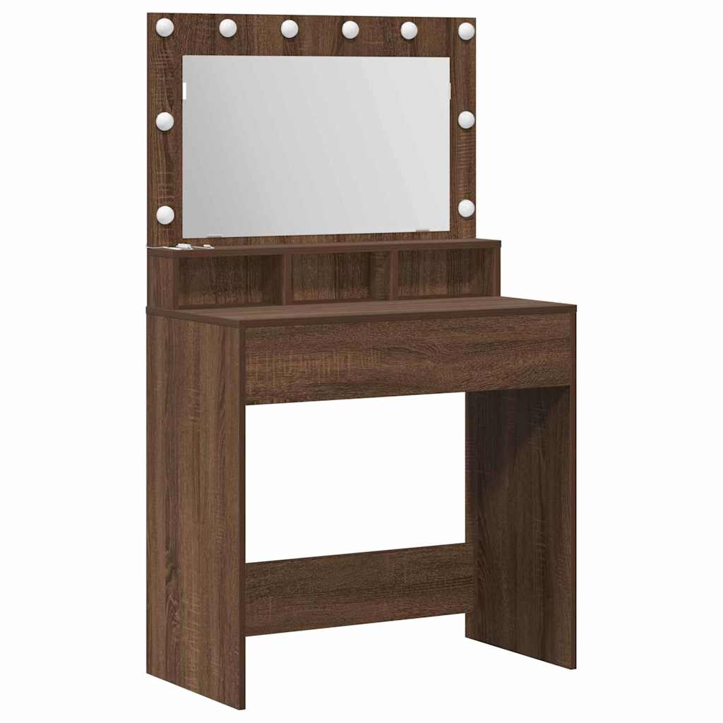 vidaXL Toaletka Brązowy dąb 75,5 x 41 x 135 cm Materiał drewnopochodny