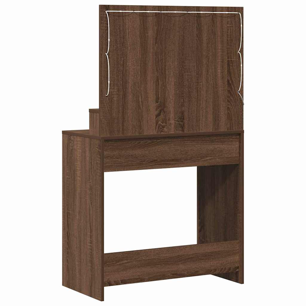 vidaXL Toaletka Brązowy dąb 75,5 x 41 x 135 cm Materiał drewnopochodny