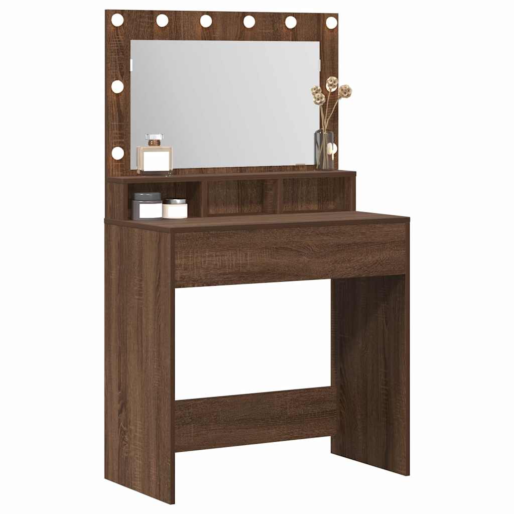 vidaXL Toaletka Brązowy dąb 75,5 x 41 x 135 cm Materiał drewnopochodny