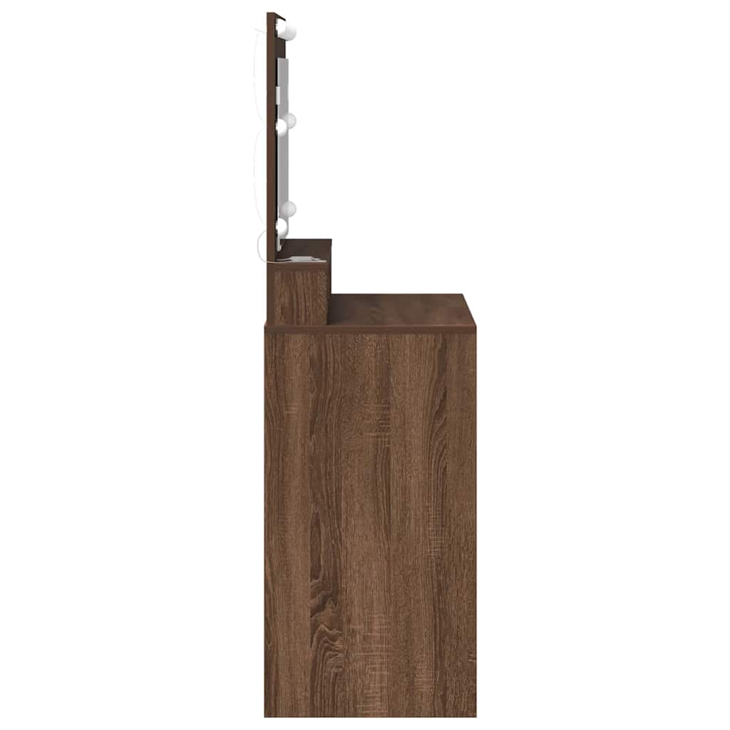 vidaXL Toaletka Brązowy dąb 75,5 x 41 x 135 cm Materiał drewnopochodny