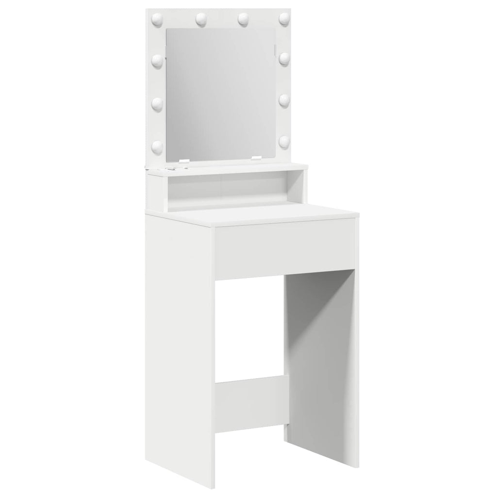 vidaXL Toaletka z półką Biały 50 x 41 x 135 cm Materiał drewnopochodny