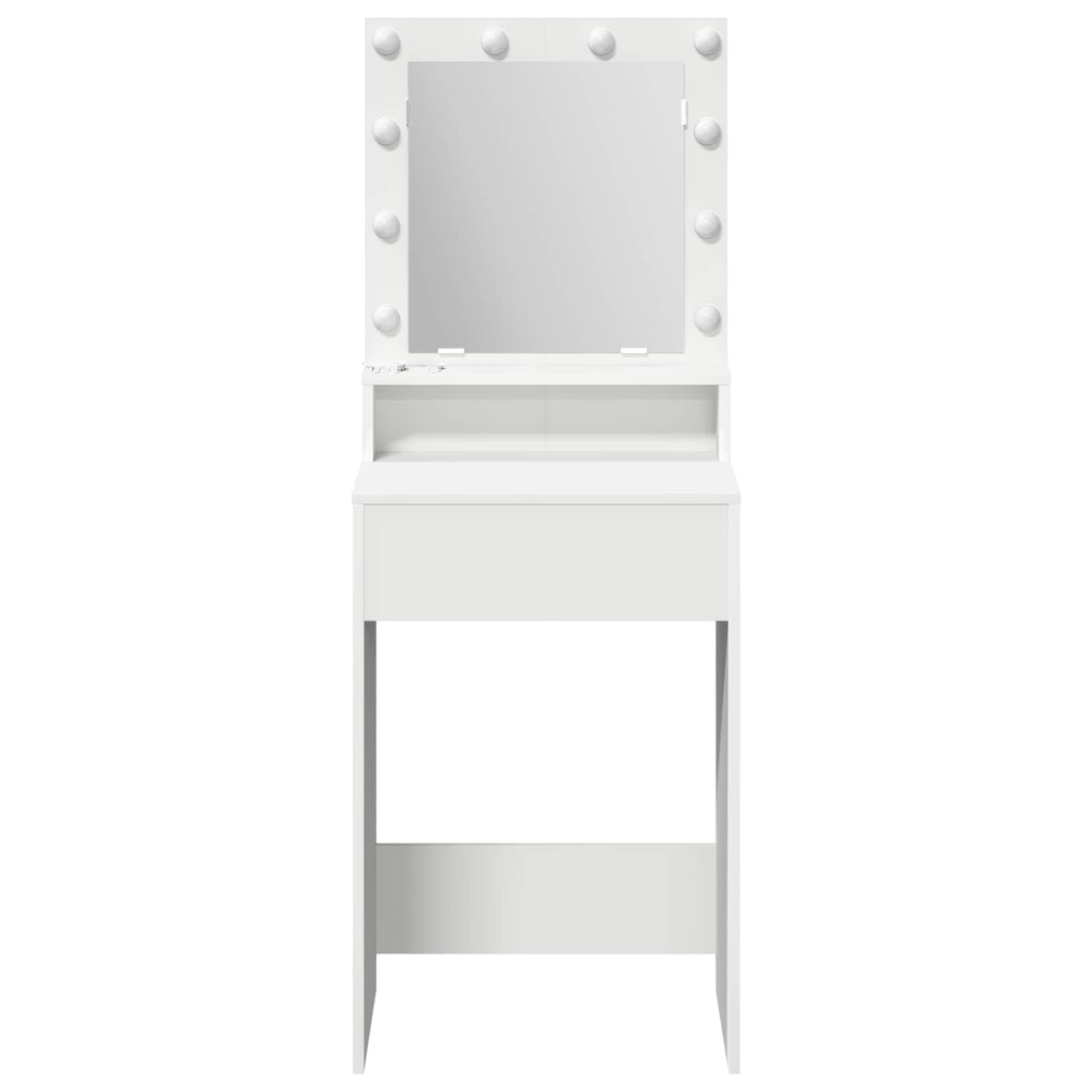 vidaXL Toaletka z półką Biały 50 x 41 x 135 cm Materiał drewnopochodny