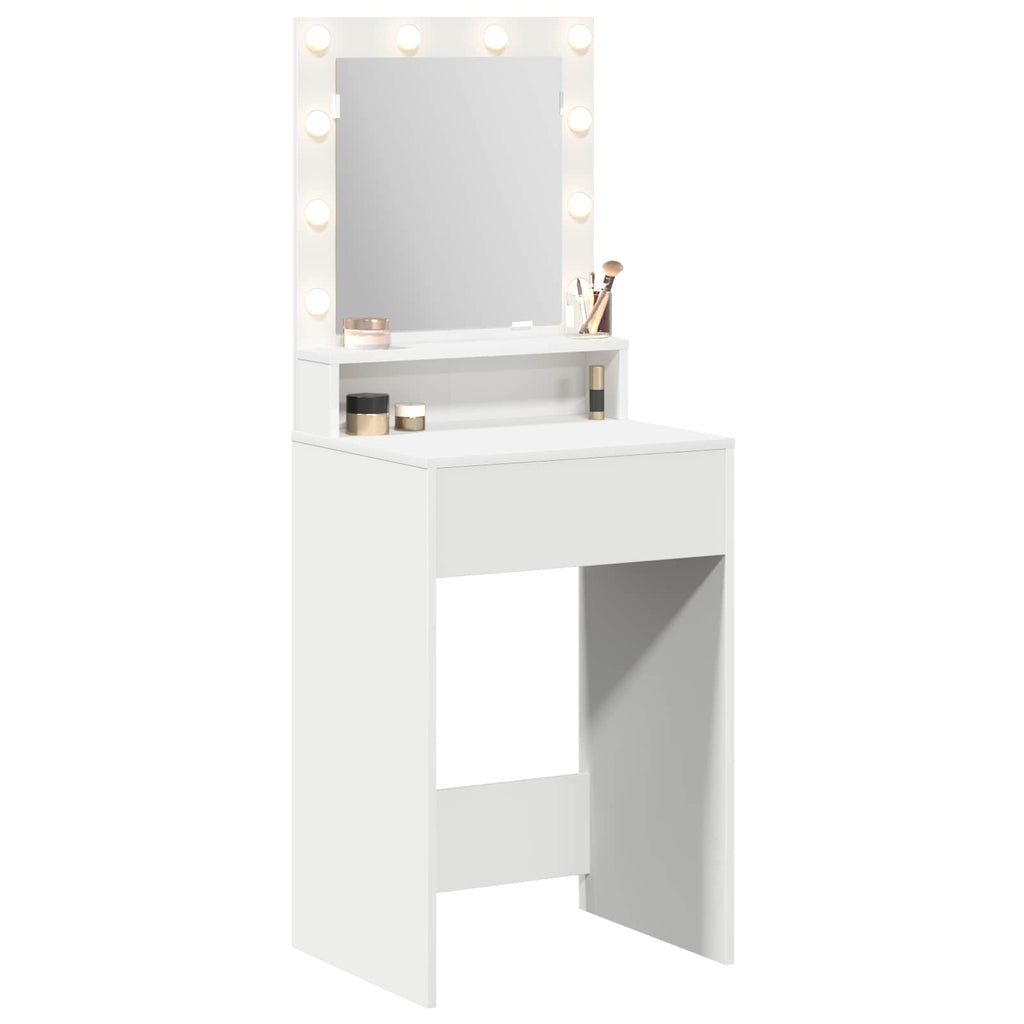 vidaXL Toaletka z półką Biały 50 x 41 x 135 cm Materiał drewnopochodny