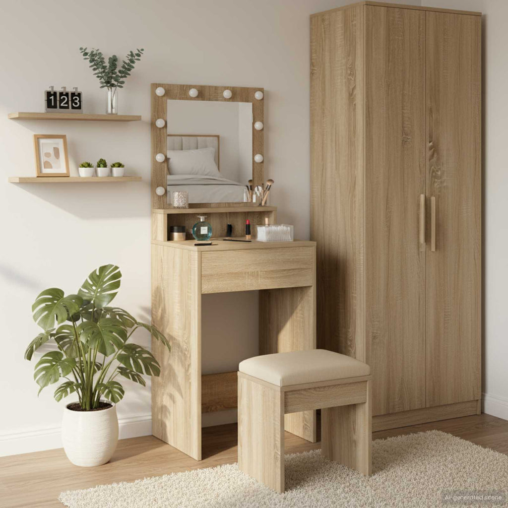 vidaXL Toaletka Dąb Sonoma 50 x 41 x 135 cm Materiał drewnopochodny