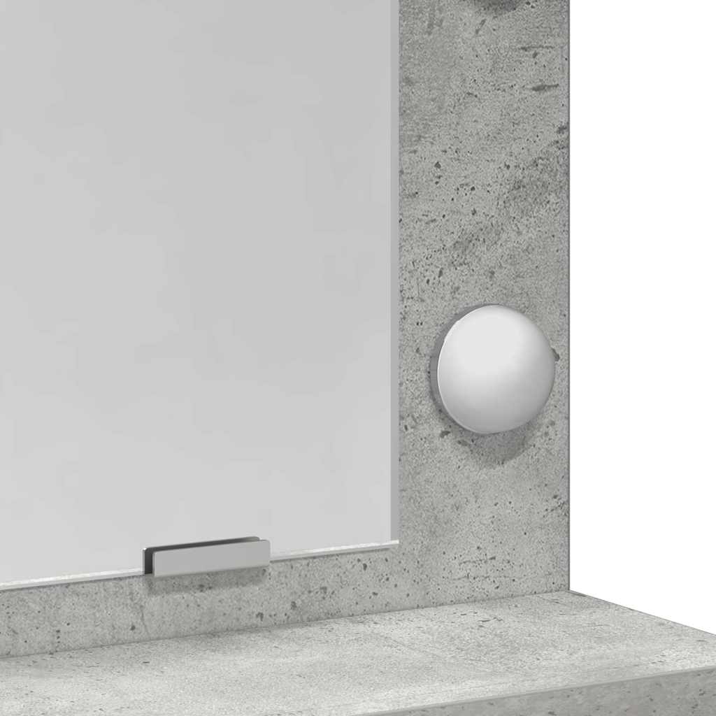 vidaXL Toaletka z półką Z lustrem Betonowy szary 50 x 41 x 135 cm