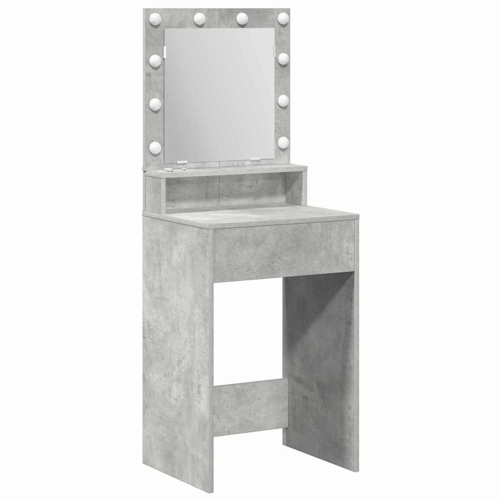 vidaXL Toaletka z półką Z lustrem Betonowy szary 50 x 41 x 135 cm