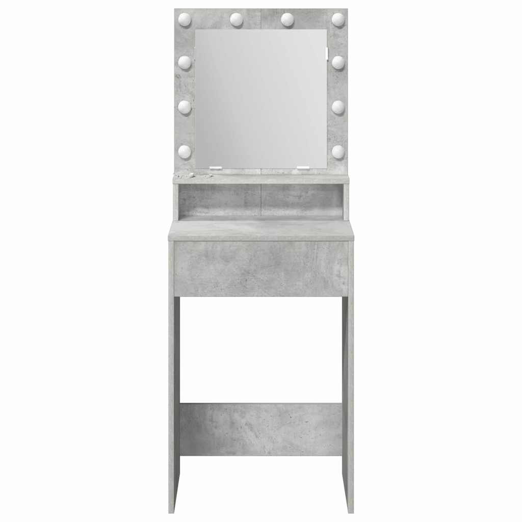 vidaXL Toaletka z półką Z lustrem Betonowy szary 50 x 41 x 135 cm